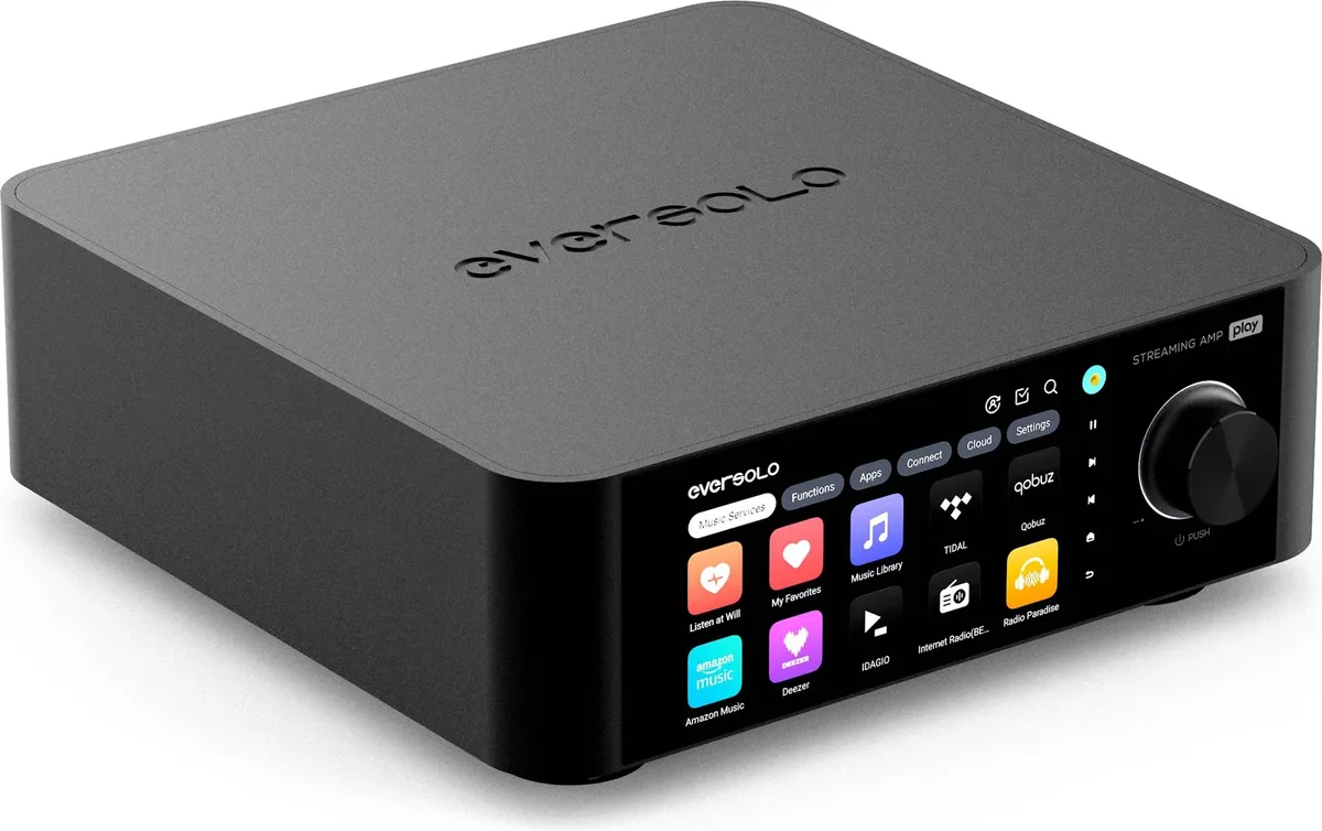 Eversolo Play &mdash; ampli streamer connect&eacute; tout-en-un avec &eacute;cran tactile 5,5 pouces