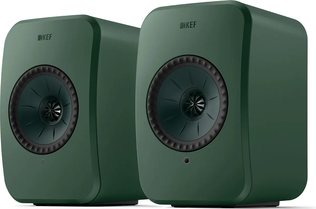 KEF LSX II LT enceintes actives HiFi compactes — coloris vert sauge