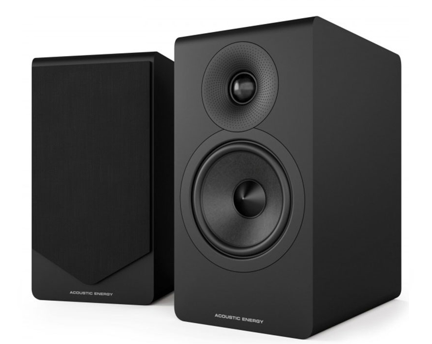 Acoustic Energy AE300 Mk2 finition noir Silk-Touch — vue de face