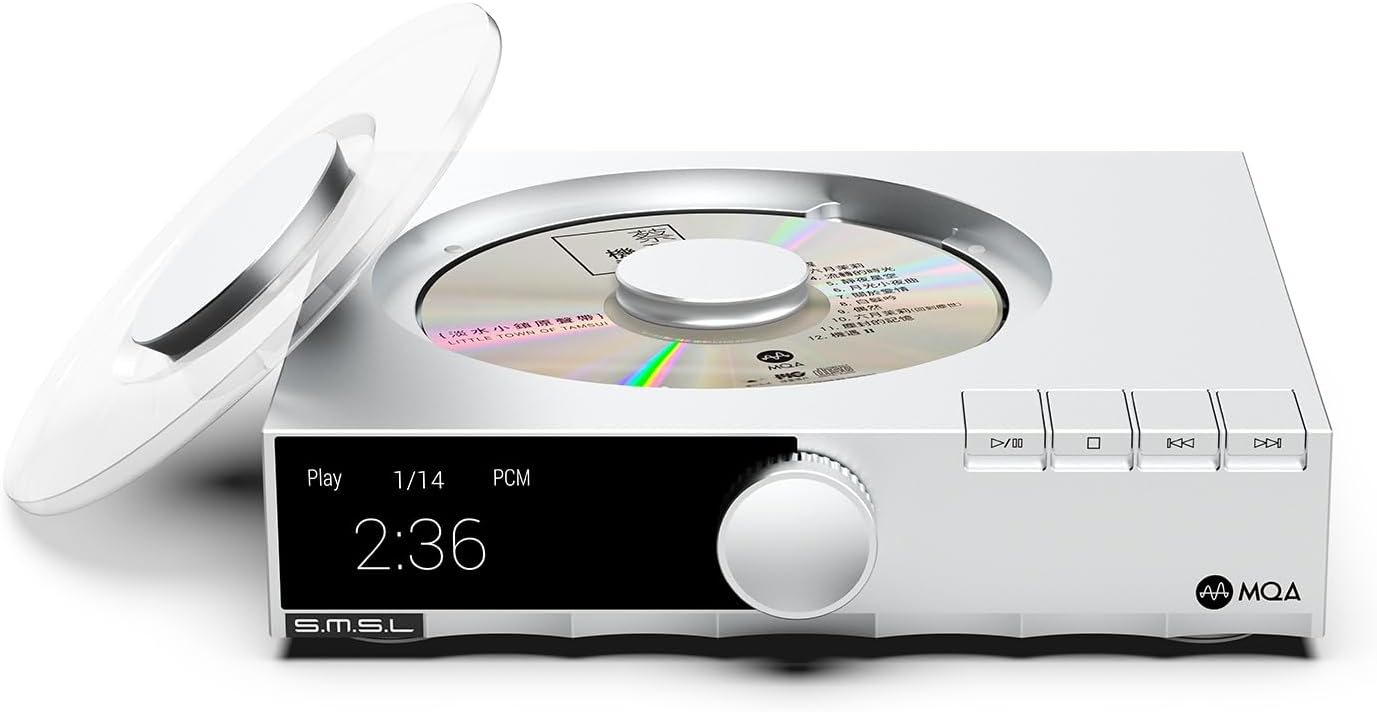 SMSL PL200T transport CD top-loader P.A.S.S. face avant écran IPS touches piano