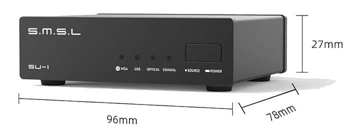 SMSL SU-1 vue de côté et de face — compacité du boîtier